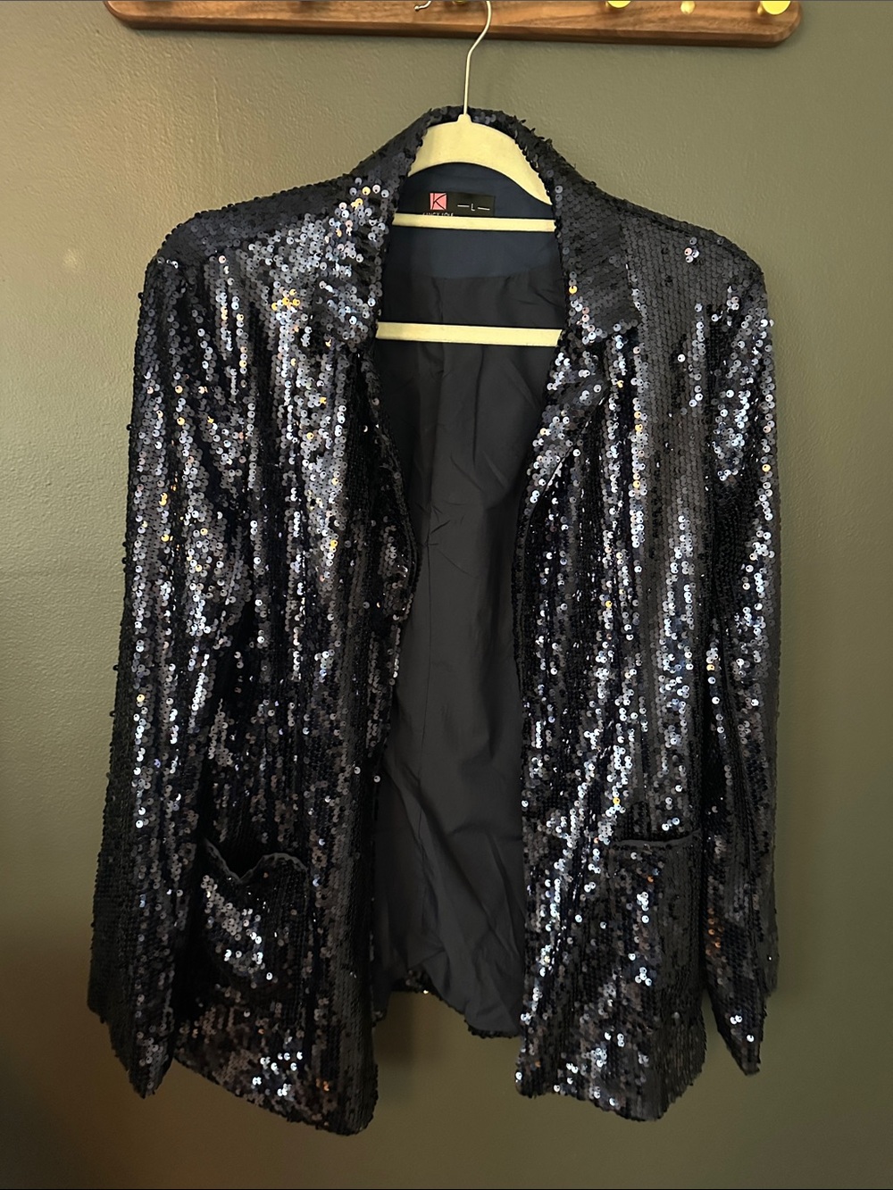 K by K Floral Sequin Blazer - Black Evening Jacket